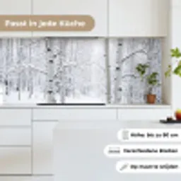 Berkenbomen - Sneeuw - Winter - Bos - Wit keuken achterwand 2 middel -sfeer4_DE