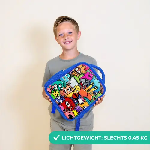 Monster met 1 Oog Kinderrugzak - Blauw middel -sfeer1_NL