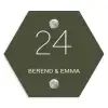 Donkergroen - Klassiek Naambord Hexagon klein -3d