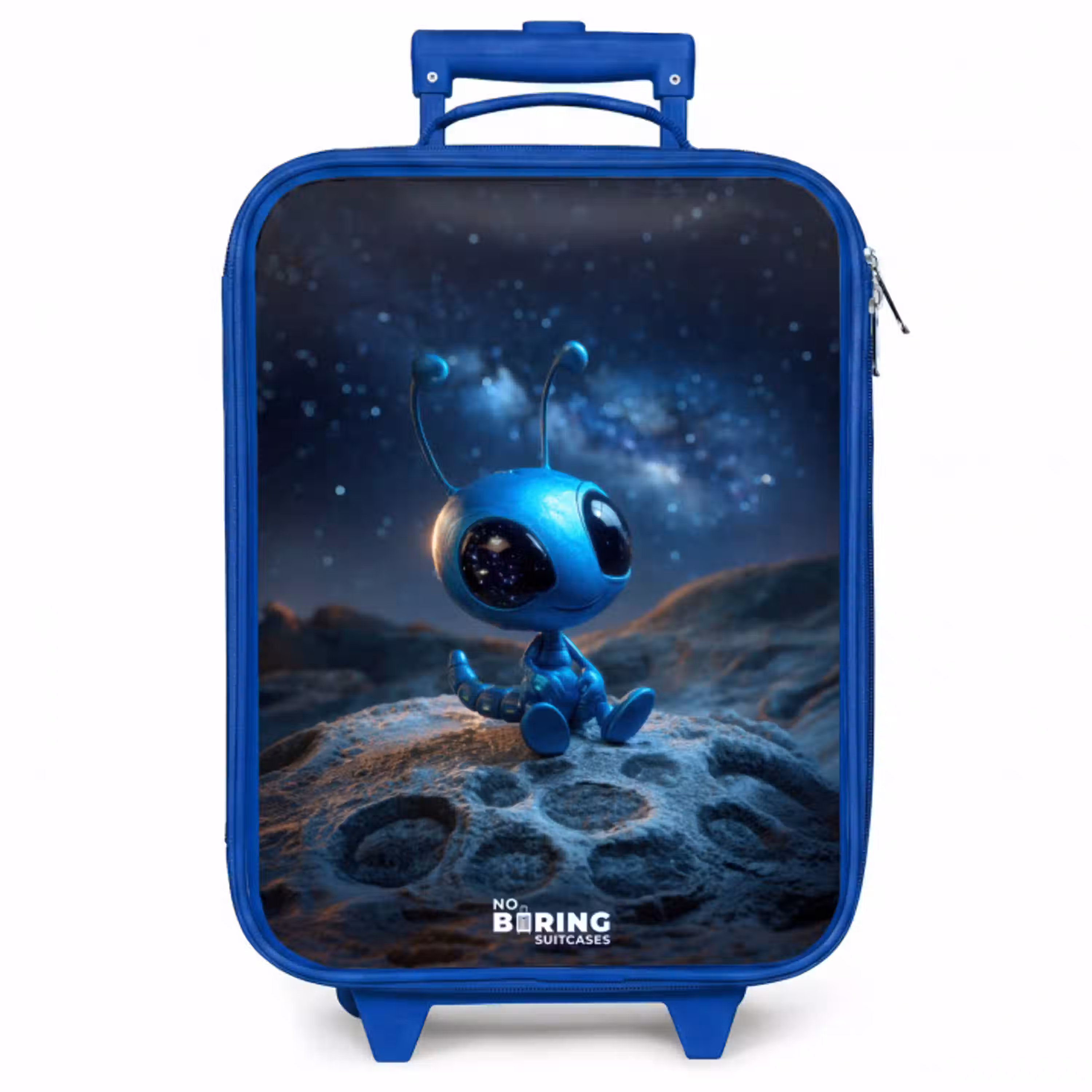 Blauw buitenaards wezentje onder sterrenhemel Kinderkoffer - Blauw klein -zzz_website3d