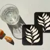 Blad - Wit - Minimalistisch onderzetter kurk middel -sfeer4