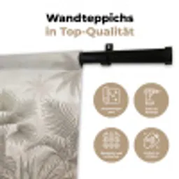 Jungle - Tropisch - Natuur -Vintage - Beige Wandkleed katoen klein -tsfeer2_DE
