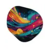 Banen - Golven - Kleurrijk - Abstract Wandcirkel Organisch Forex 3mm klein -3d