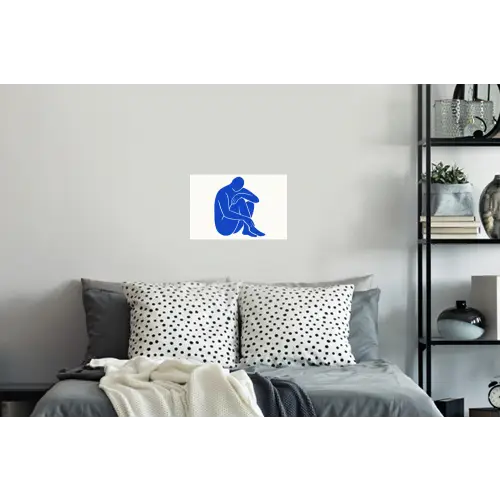 Lichaam - Abstract - Blauw Muursticker klein -slaapkamer
