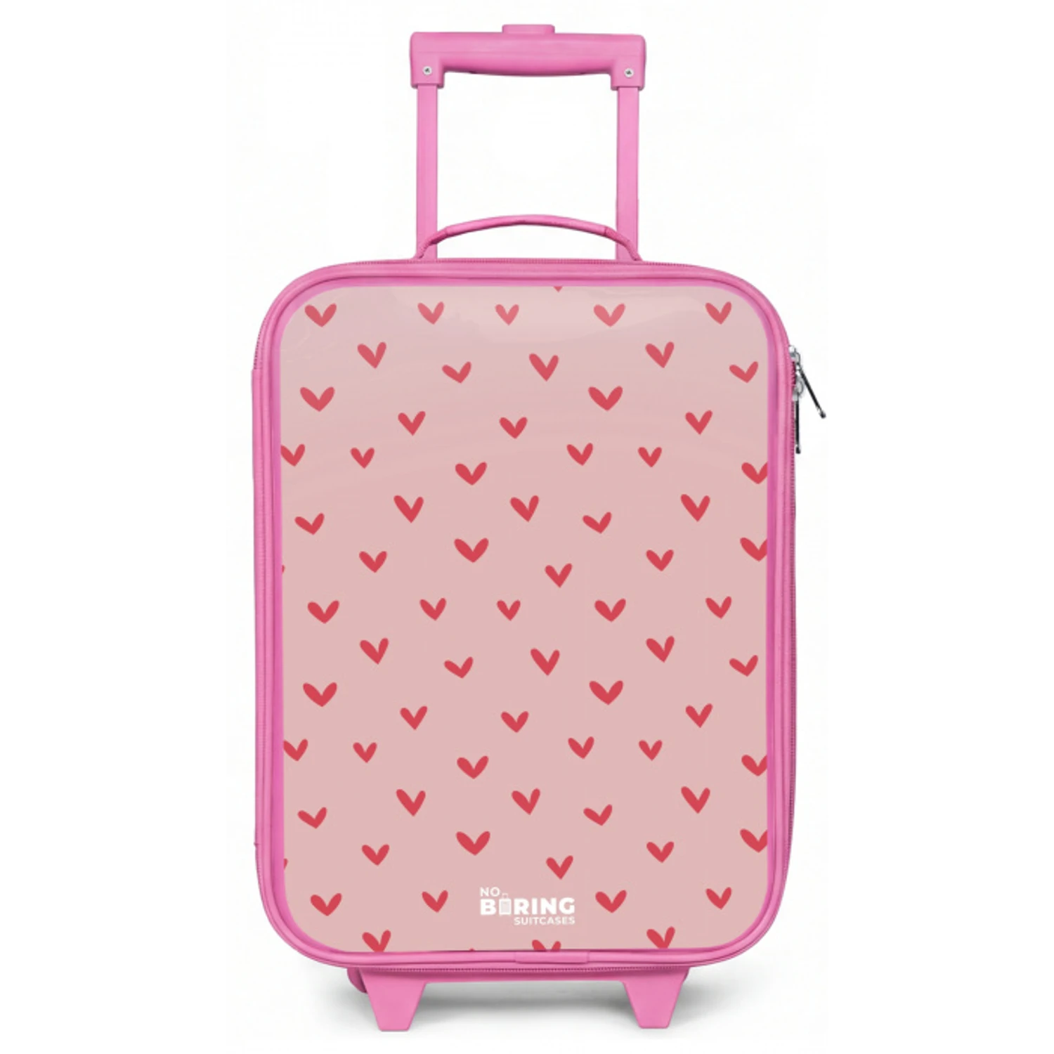 Hartjespatroon met roze kleuren Kinderkoffer - Roze klein -zz3dotto
