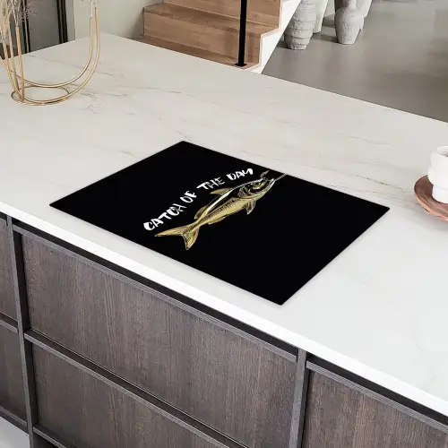Vis - Zwart - Goud - Tekst Inductie beschermer vinyl 3mm klein -sfeer8