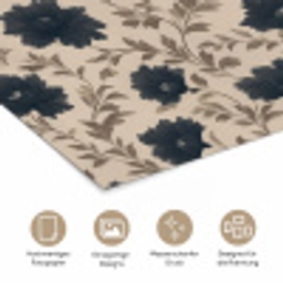 Motief - Bloemen - Zwart - Beige poster papier klein 62 -tcloseup_DE
