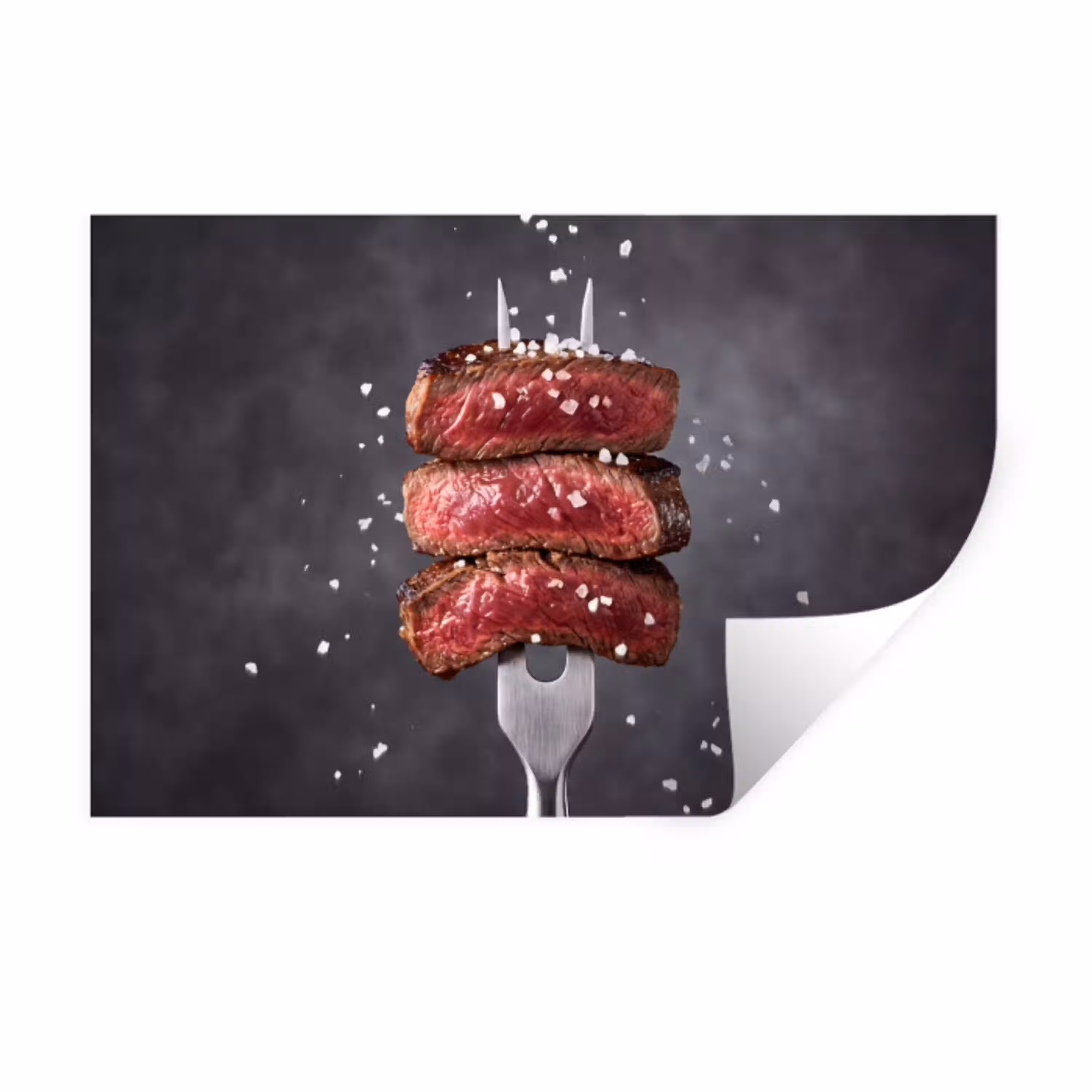 Eten - Vlees - Zout Muursticker klein -3d