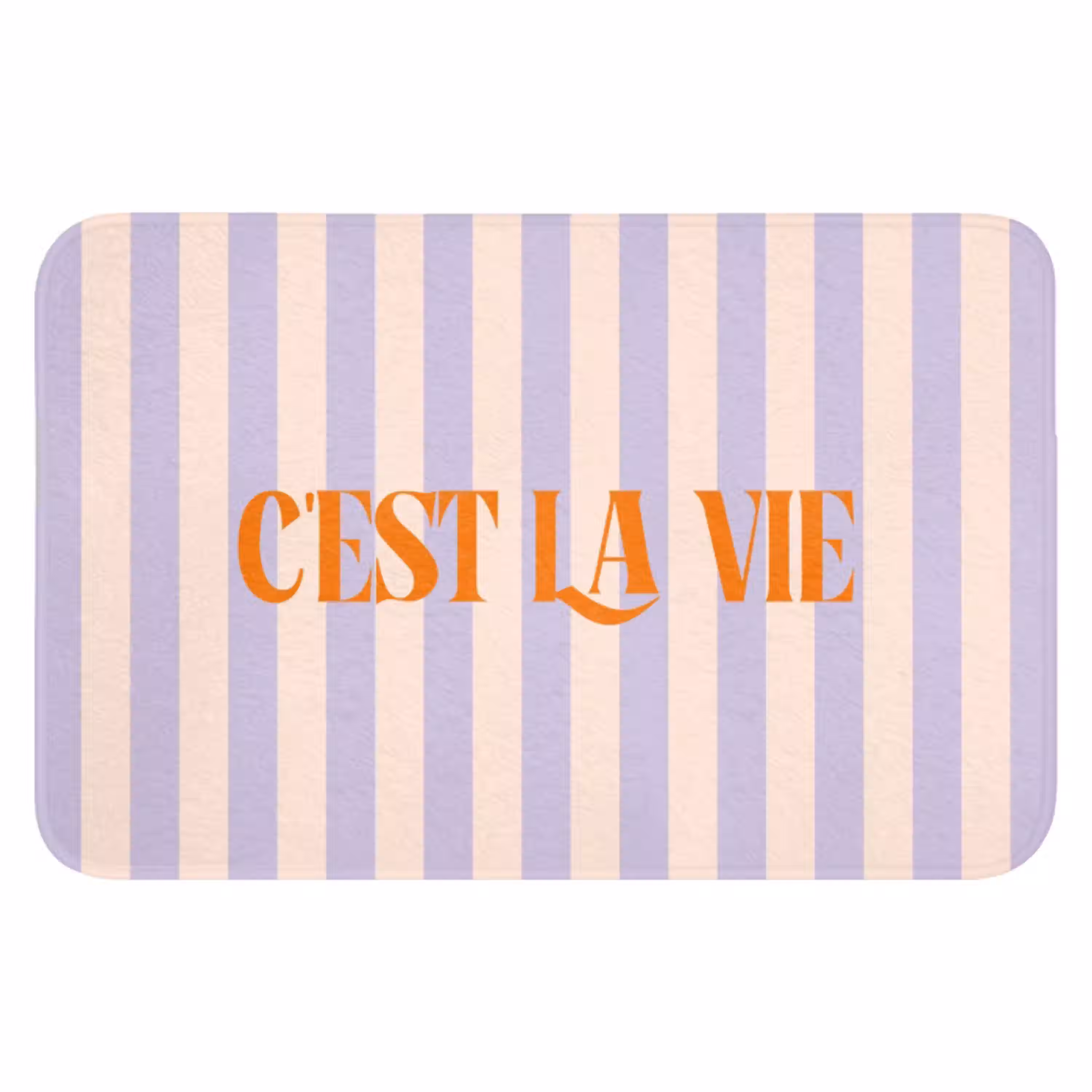 Lila - Oranje - Strepen - C'est La Vie WCmat klein -3d