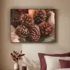 Dennenappels - Boom - Winter - Natuur - Bruin Textielframe zwart klein -sfeer1