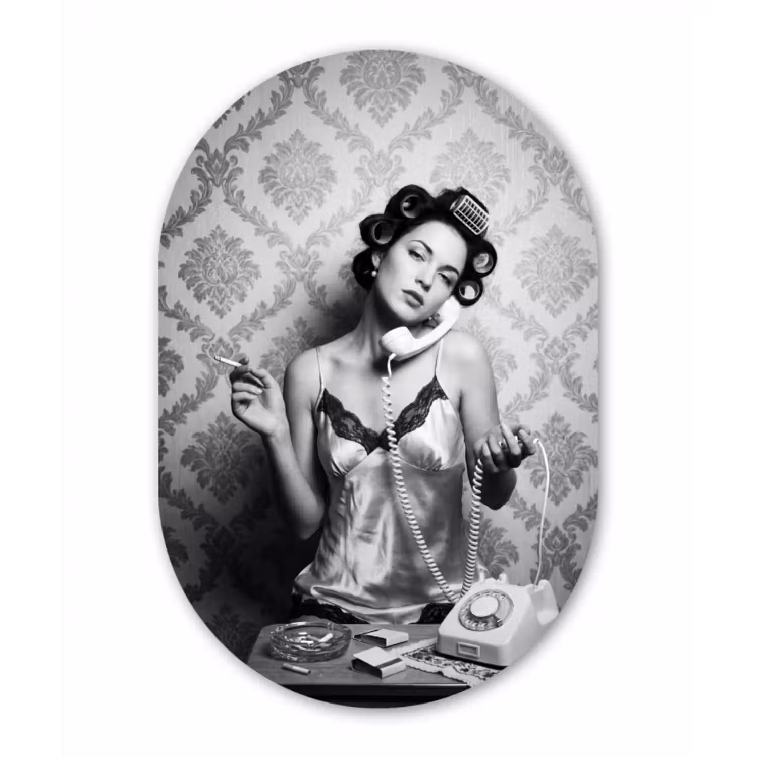 Forexbild Oval - Chic - Frau - Schwarz - Weiß