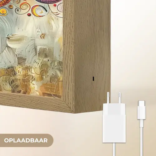 Boom - Kunst - Modern - Natuur Light Box met batterij (Wandlamp) middel -USP_websiteoplaadbaarNL