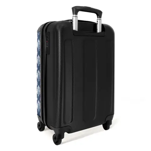 Blad patroon blauw NBS - Handbagage koffer - Kinderen Unisex middel -achterkant