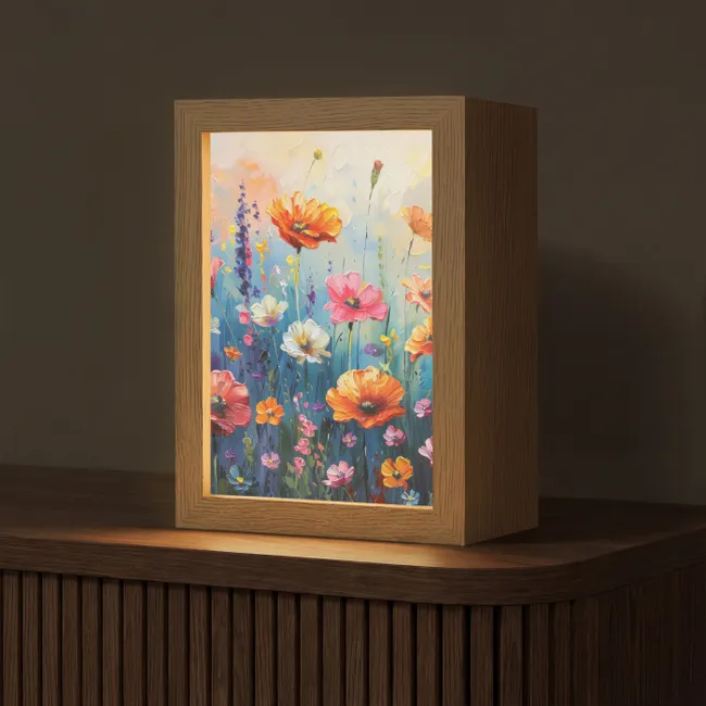 Table Lamp - Flowers - Nature - Watercolor - Art