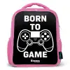 Born to game met controller Kinderrugzak - Roze middel -3d