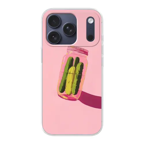Augurken - Pot - Schaduw - Roze Telefoonhoesje iPhone 17 Pro klein -3d