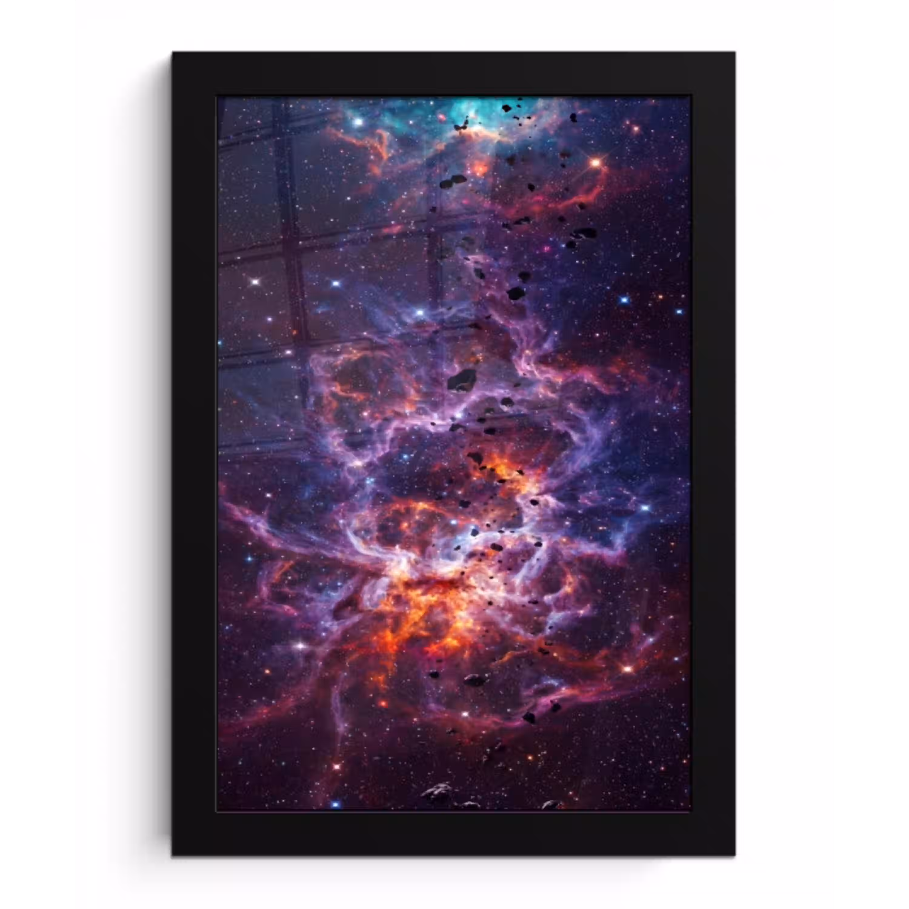 Space - Stars - Abstract - Colorful fotolijst zwart zonder passe partout klein -3d
