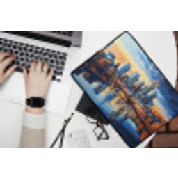 Zonsondergang Frankfurt - Stad - Skyline - Water laptophoes neopreen klein -bureau