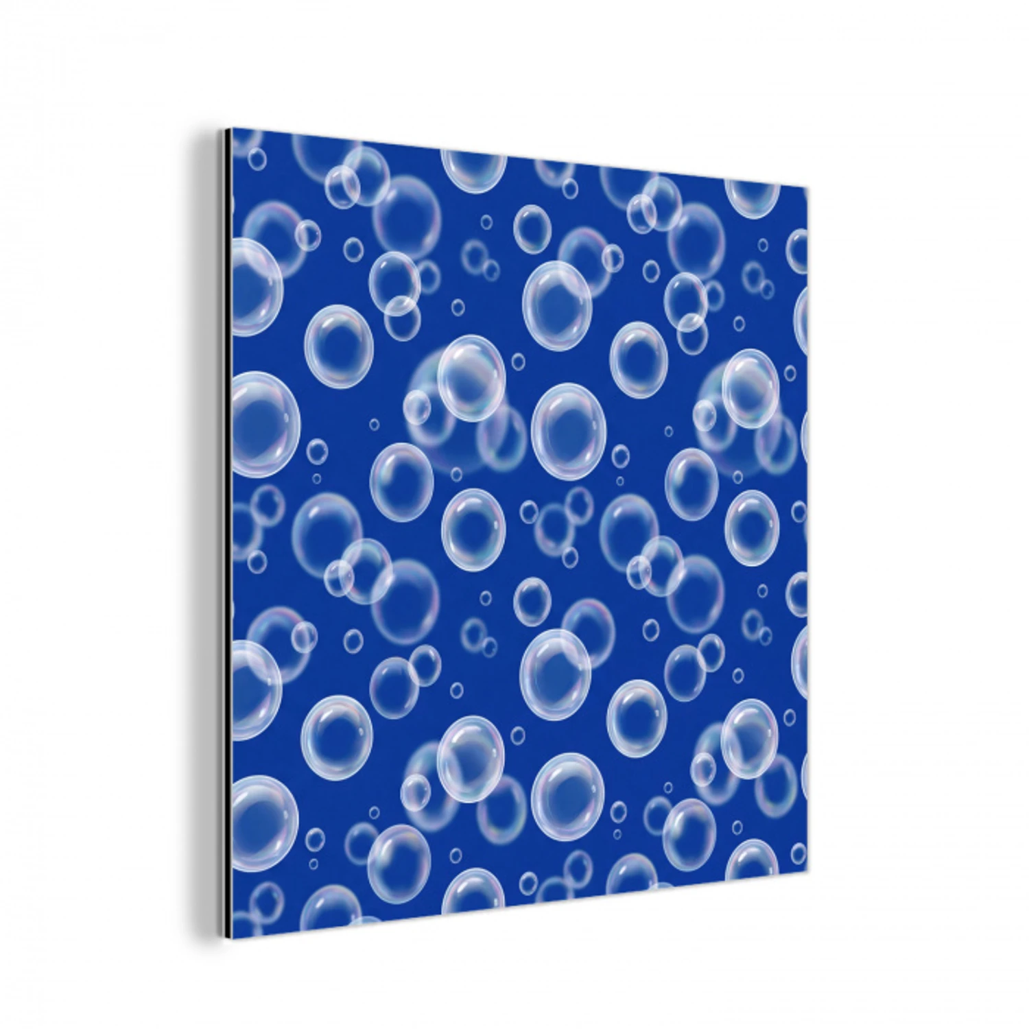 Bubbels - Patroon - Blauw aluminium wit klein -3d
