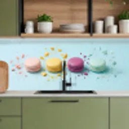 Macarons - Kleurrijk - Pastel keuken achterwand 2 middel -sfeer3
