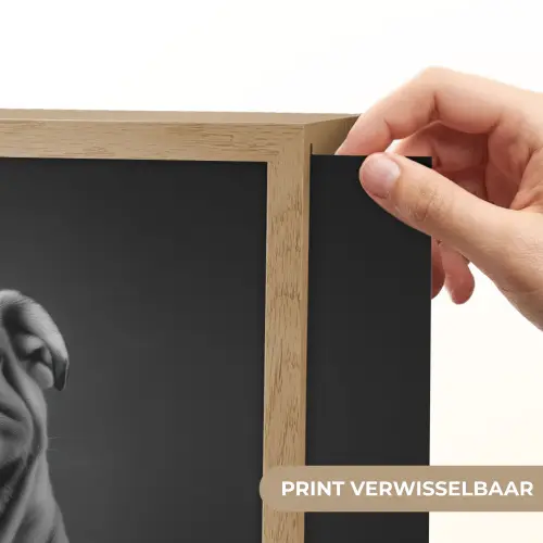 Buldog - Hond - Glas Light Box met batterij (Wandlamp) middel -USP_websiteprintNL