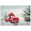 Auto - Rood - Cadeaus - Winter - Sneeuw - Kerst poster papier klein -3d