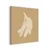 Bananen - Beige - Lijntekening - Minimalistisch aluminium wit klein -3d