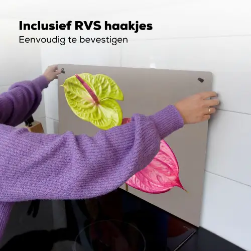 Planten - Anthurium - Groen - Roze Inductie beschemer met haakjes klein -ky-ophangen-nl