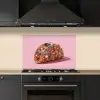 Taco - Kleurrijk - Edelstenen - Goud keuken achterwand spatscherm klein -sfeer1