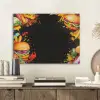 Fastfood - Graffiti - Hamburger - Eten - Modern PET vilt klein -sfeer1