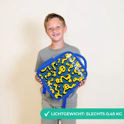 Smiley - Geel - Blauw Kinderrugzak - Blauw middel -sfeer1_NL