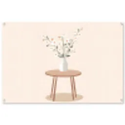 Vaas - Bloemen - Madeliefjes - Beige tuinposter los doek groot -3d