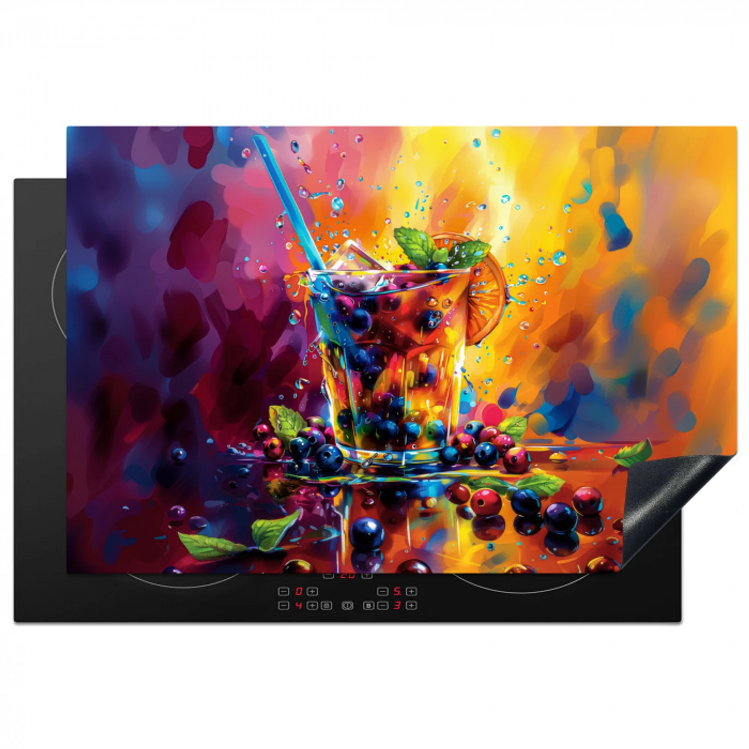 Explosie van Fruit en Kleur Inductie beschermer vinyl 3mm klein -3d