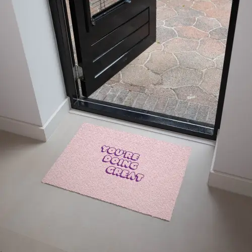 You're doing great - Roze - Bubble letters Deurmat klein -sfeer5