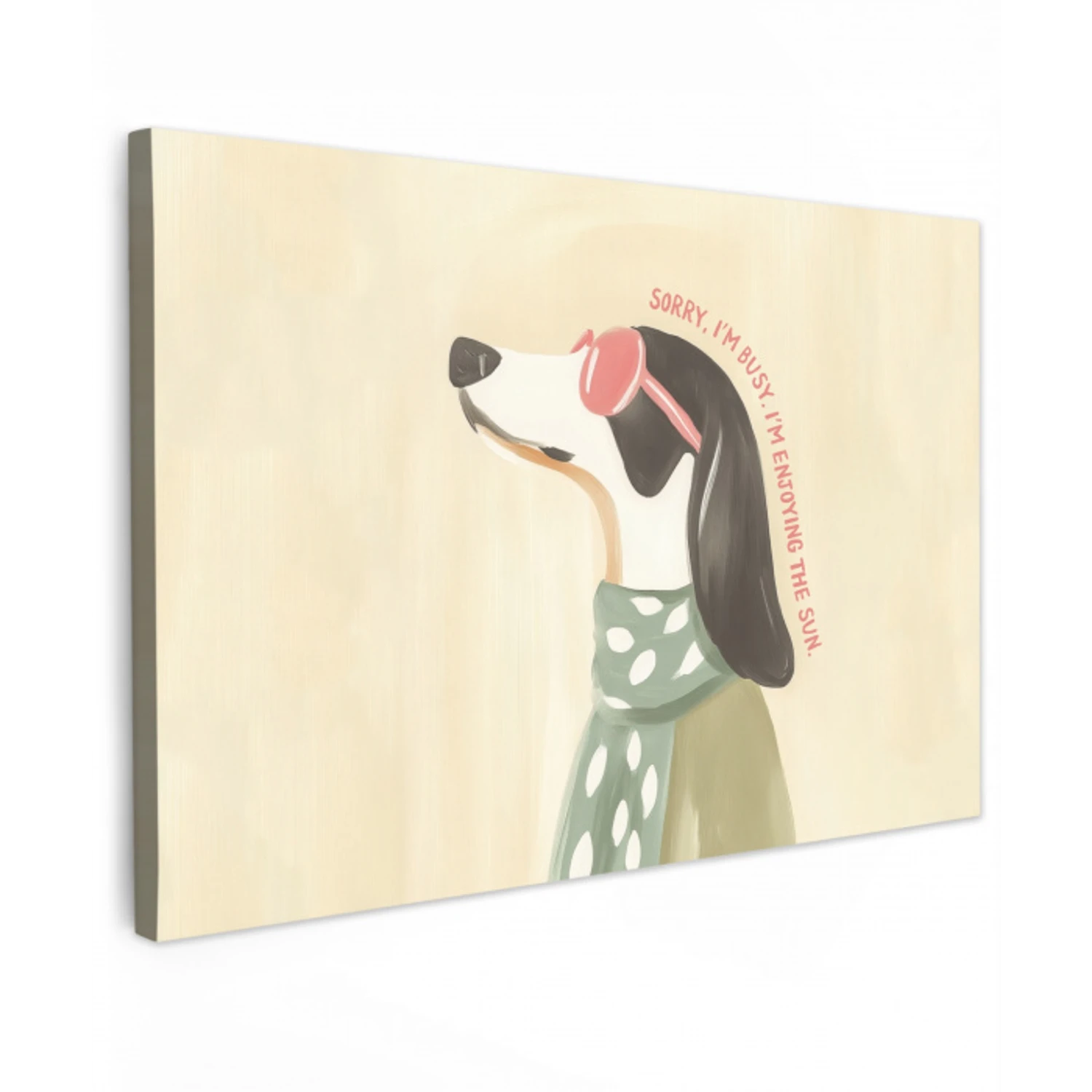 Quote - Hond - Zonnebril Tuinposter op houten frame 2 cm dik klein -3d