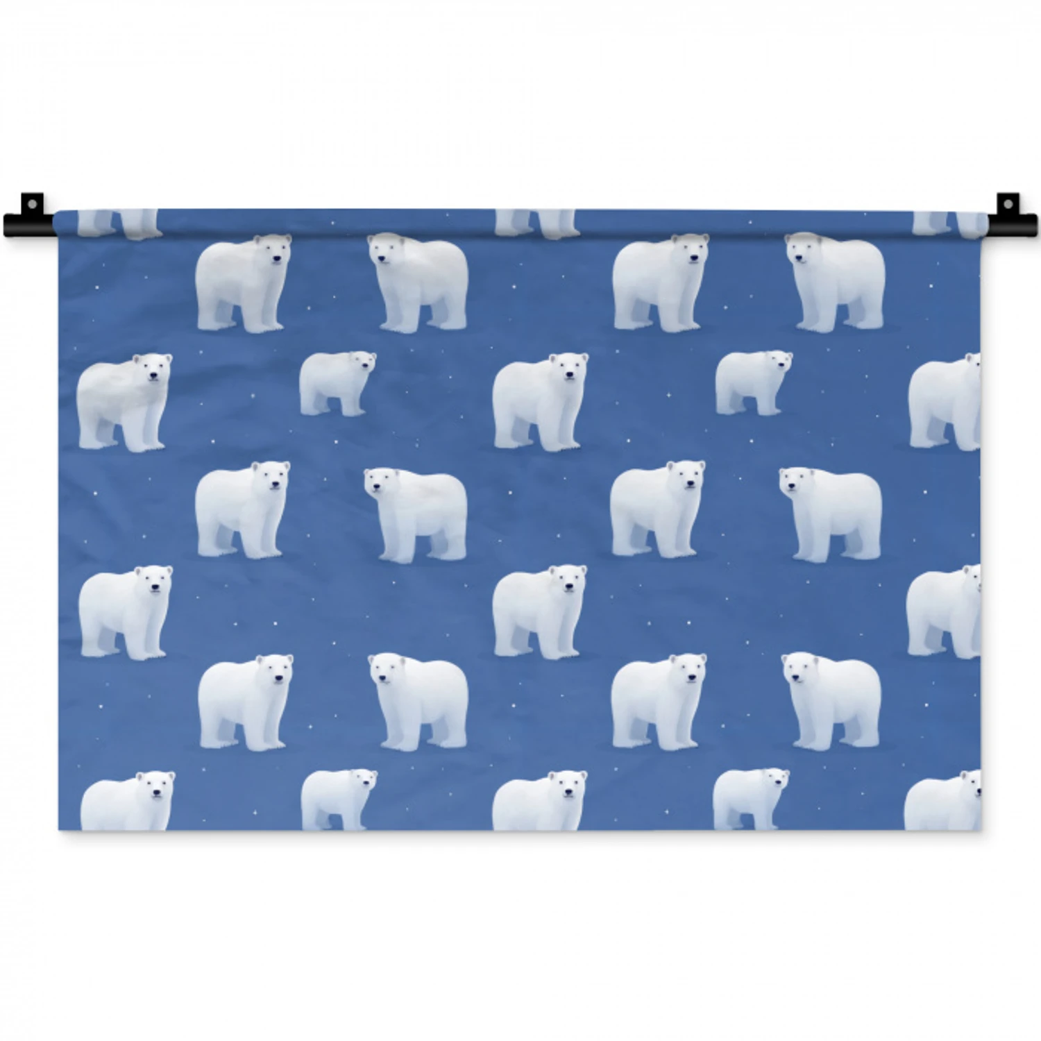 IJsbeer - Patroon - Blauw Wandkleed katoen klein 269 -zz3d
