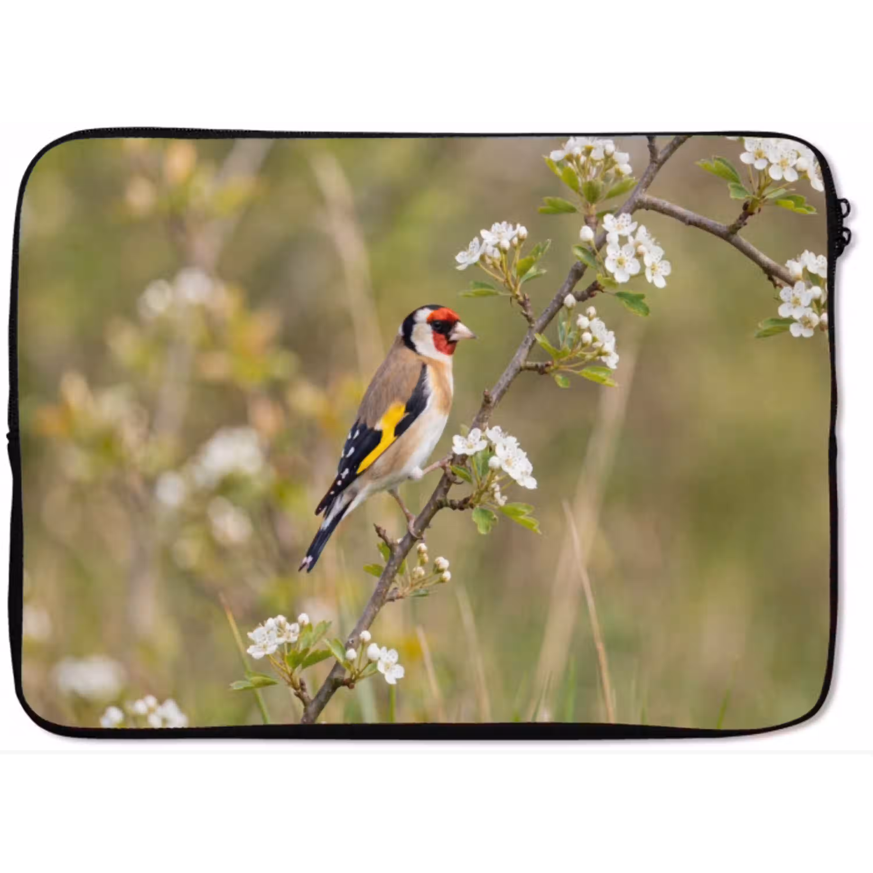 Putter - Bloesem - Lente - Natuur - Kleurrijk laptophoes neopreen klein -zkaufland3dotto