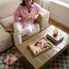 Vrouw - Bloemen - Pastel Dienblad Rechthoek middel -sfeer3