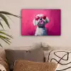 Pink - Hond - Bubbel canvas 2cm klein -sfeer1