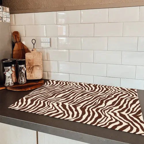 Zebra - Patroon - Zwart - Wit Inductie beschermer vinyl 3mm klein 276 -sfeer3