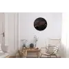 Wereldkaart - Espresso - Zwart Wandcirkel aluminium klein -woonkamer