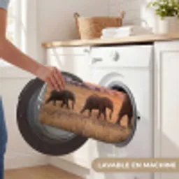 Olifanten - Savanne - Zonsondergang - Afrika - Warm Badmat klein -USP_WasbaarFR