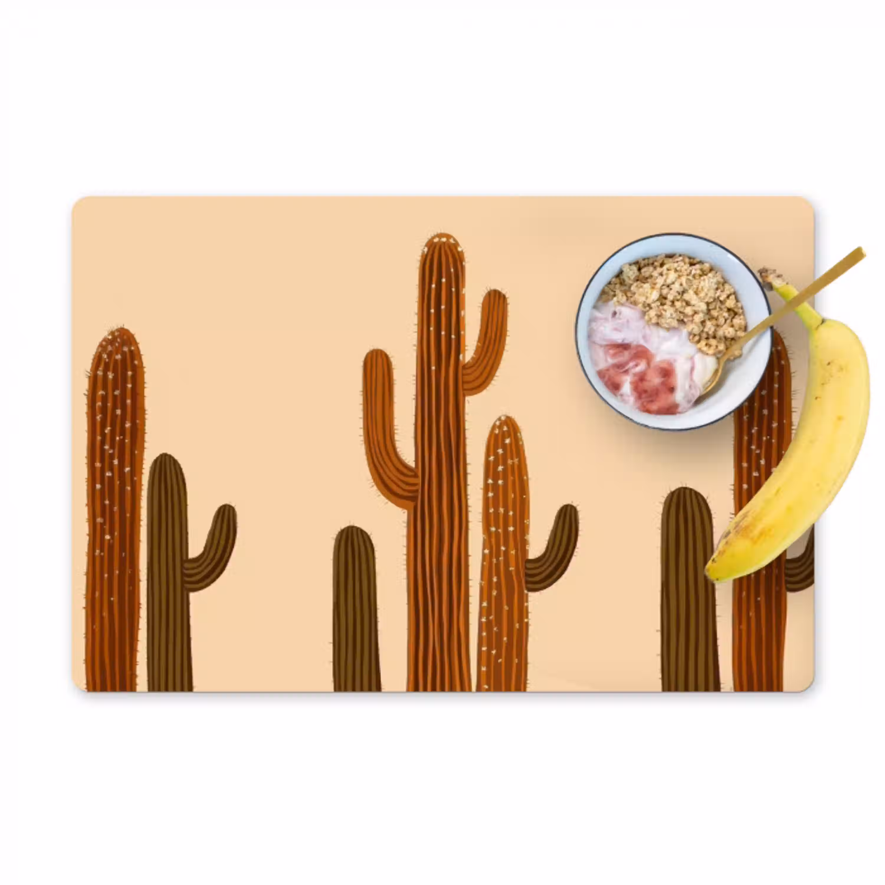 Cactus - Woestijn - Zand - Bruin Placemat vinyl groot -zzzproduct_Kitchenyeah-website
