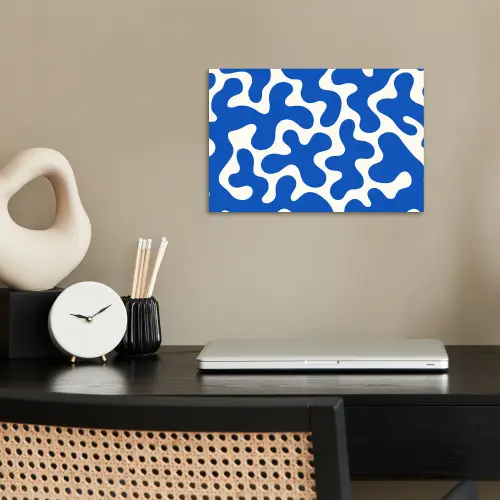 Vormen - Abstract - Blauw - Golven poster papier klein -sfeer1