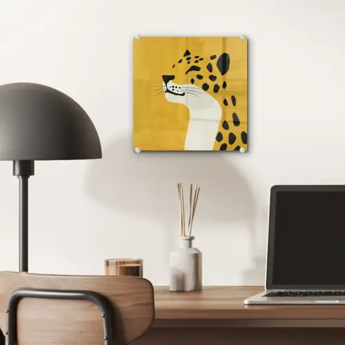 Cheetah - Illustratie - Geel plexiglas 5mm klein -sfeer6