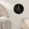 Magisch - Kerstboom - Lichtspiralen - Zwart Wandcirkel behangsticker klein -sfeer4