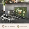 Bloemen - Bladeren - Olijfgroen - Vlinder keuken achterwand spatscherm klein -usp_NL