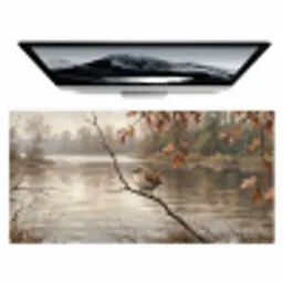 Winterkoninkje - Tak - Rivier - Natuur - Sfeervol Muismat XXL klein -zzz3d