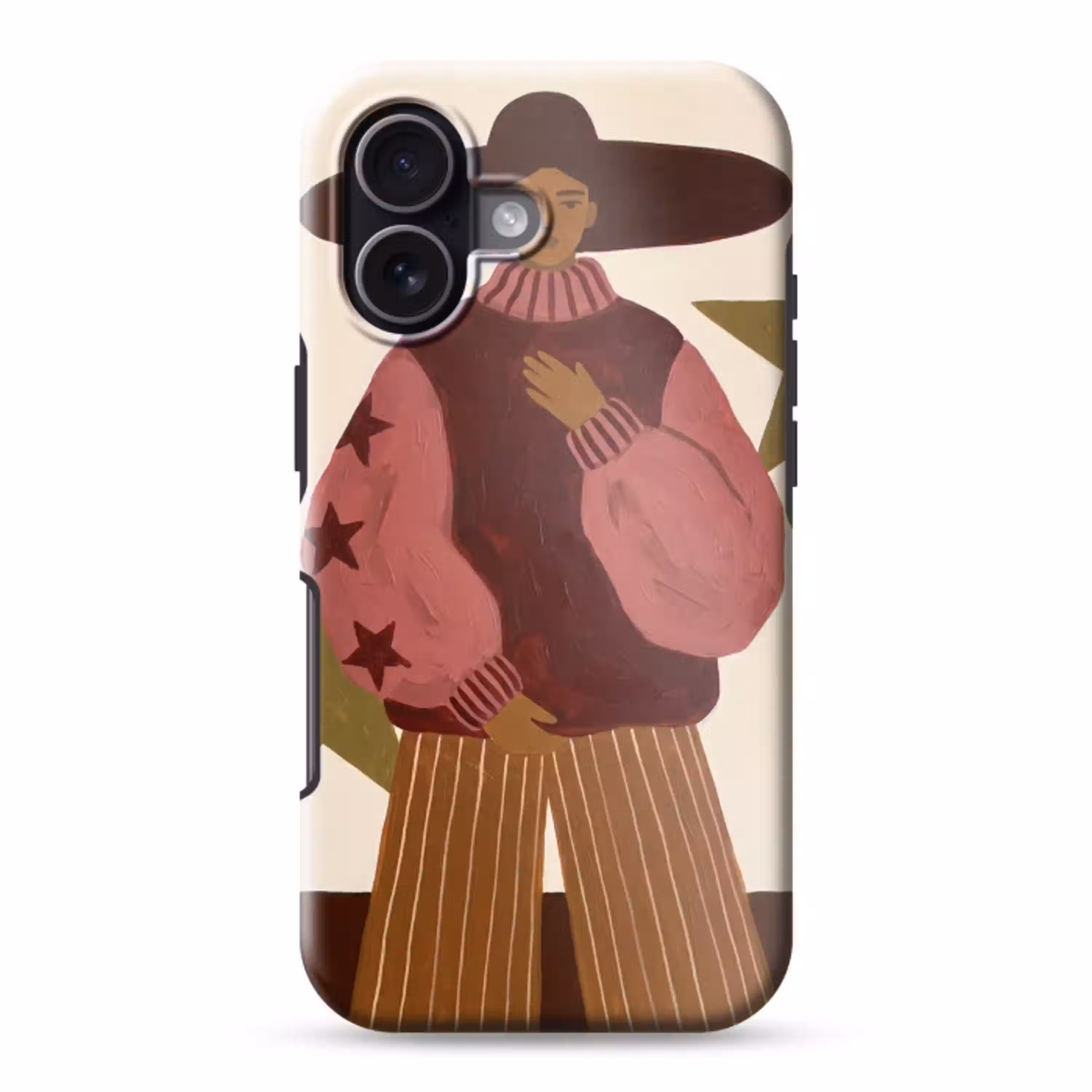 Vrouw - Hoed - Abstract - Modern - Portret Toughcase MagSafe Apple iPhone 17 klein -3d