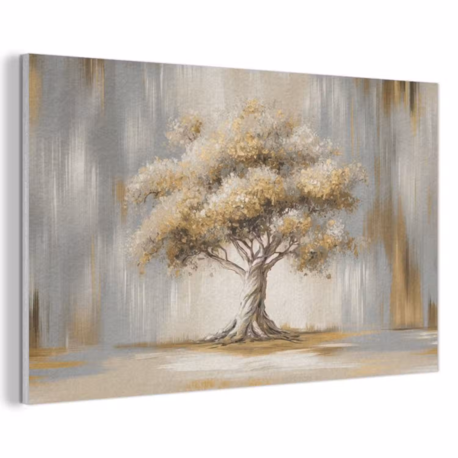 Akoestisch schilderij - Boom - Bladeren - Abstract - Wit